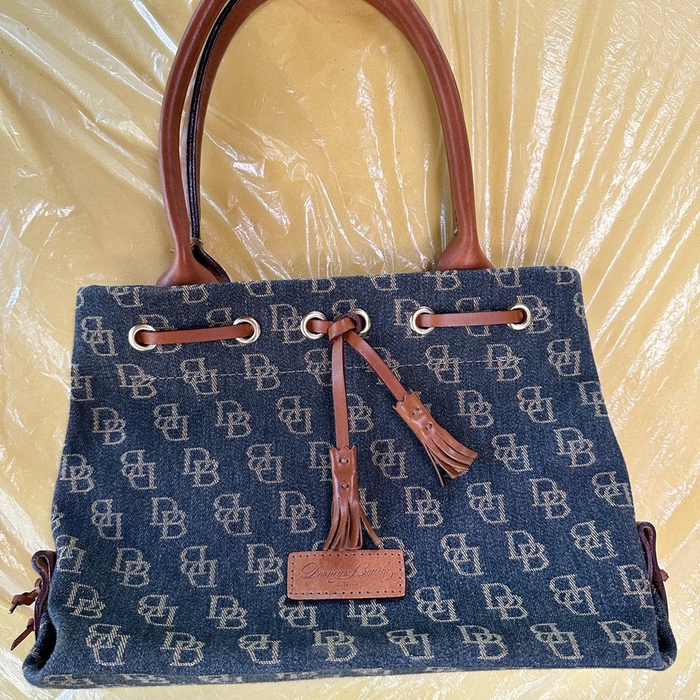 Dooney & Bourke Navy and Tan Tote Bag